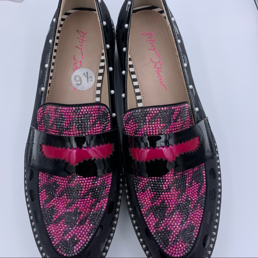 Betsey Johnson rhinestone jewel slip on platform shoes women’s Size 9 1/2 - Picture 4 of 11